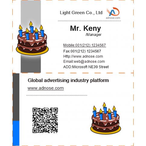 Chocolate cake business cards
