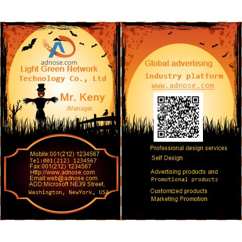 The scarecrow orange black creative name card