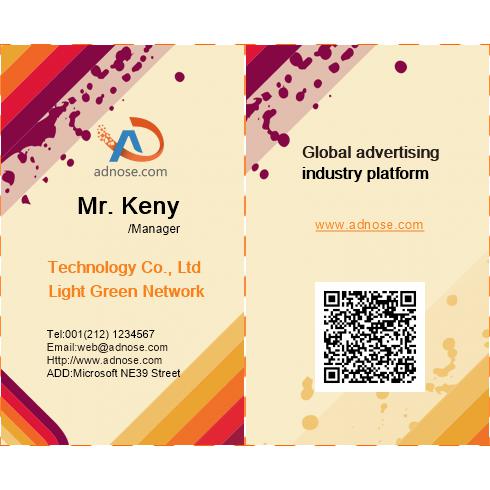 Fashion personality color business card