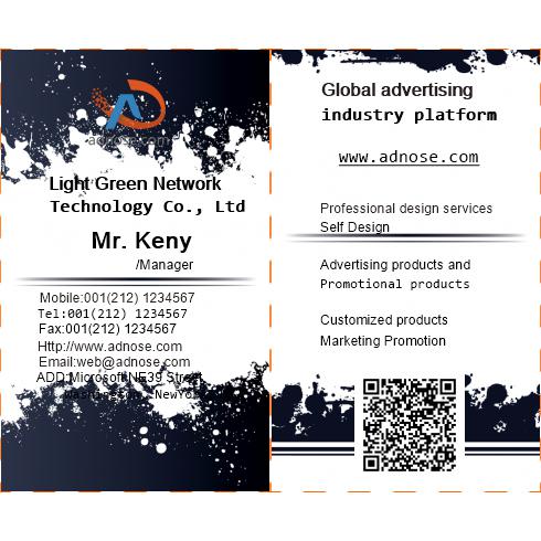 Creative mottled deep blue art business card