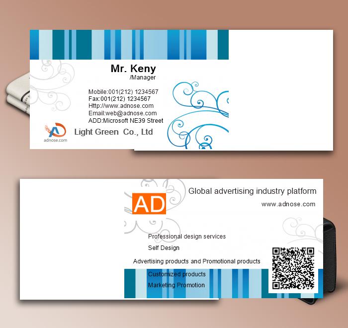 White elegant blue texture business card2