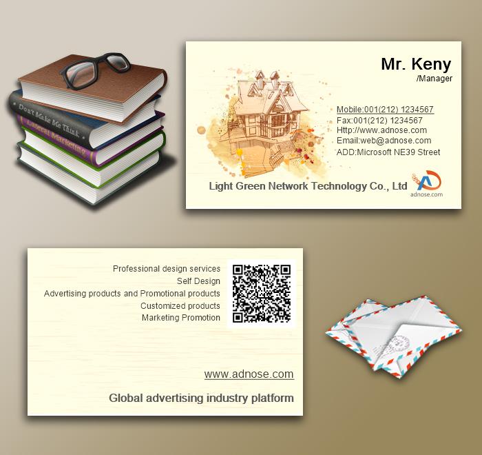 Yellow building art style business card5