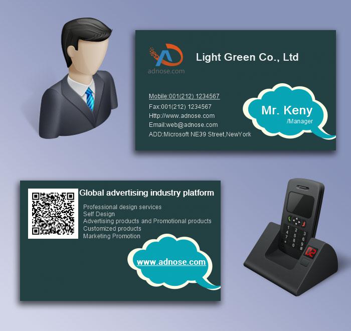 Ink green fashion cloud business card5