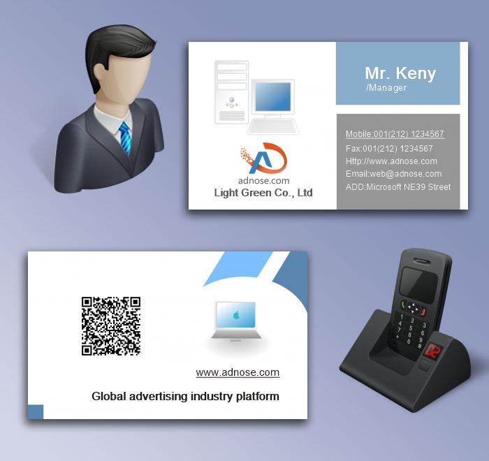 Blue and white computer business card5