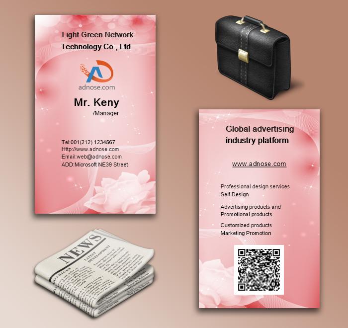 Romantic pink wedding business card 5
