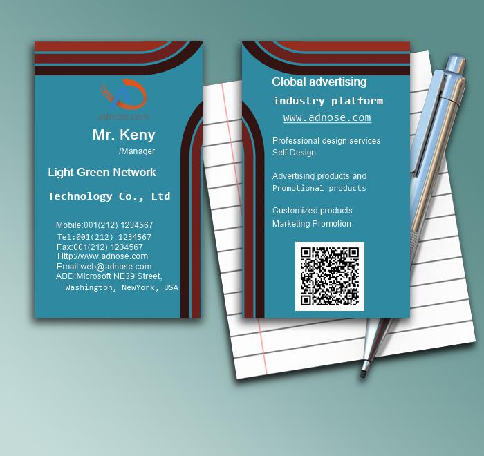 Blue background simple line business card1