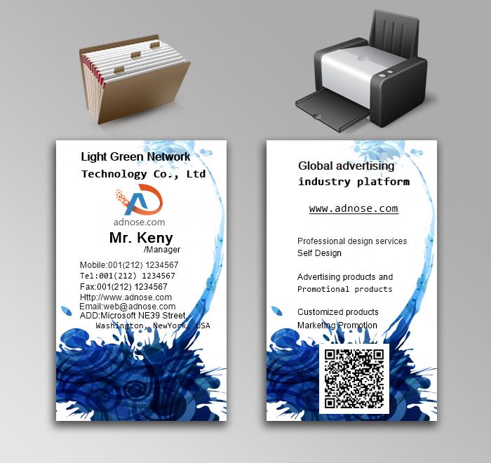 Abstract blue flower business card3