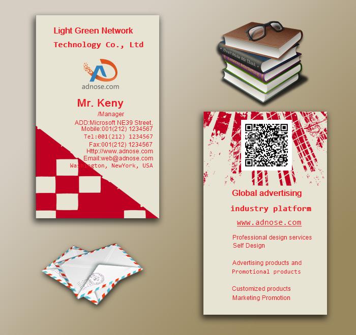 Three dimensio<em></em>nal red creative business card6