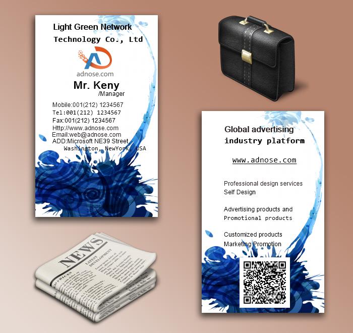 Abstract blue flower business card5