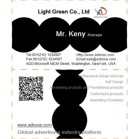 Simple black circle stitching business card
