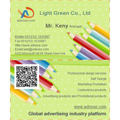 Color pencil business card