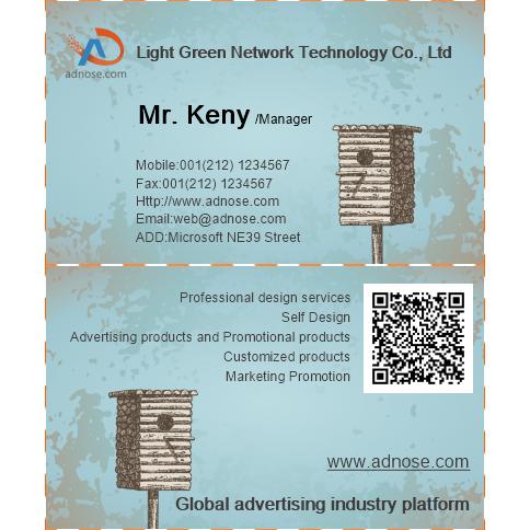 Retro blue bricks chalet general industry card