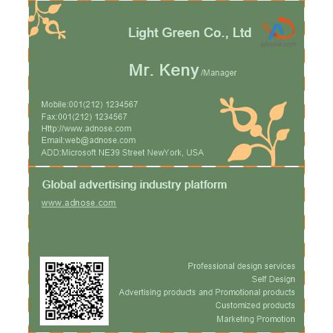 Green in early puberty flower business card