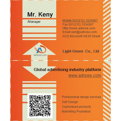 Orange warning arrow business card
