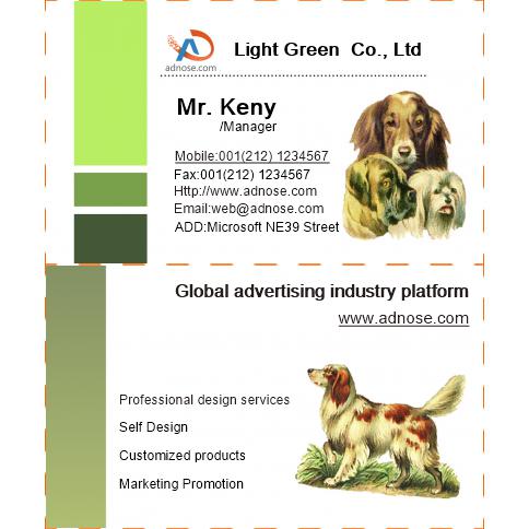 Painted pet dog business card