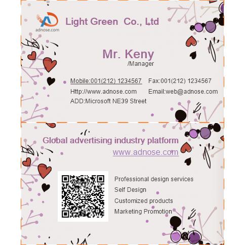 Lavender personality heart shaped decoration business card
