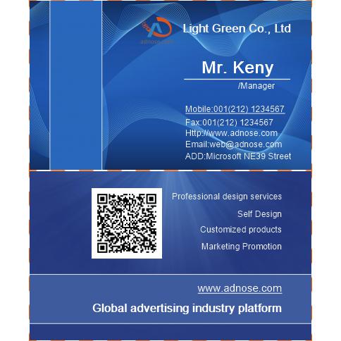 Blue name card