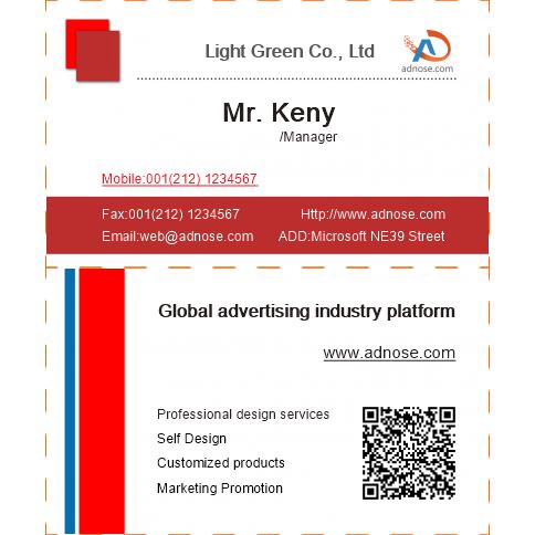 Red contracted name card