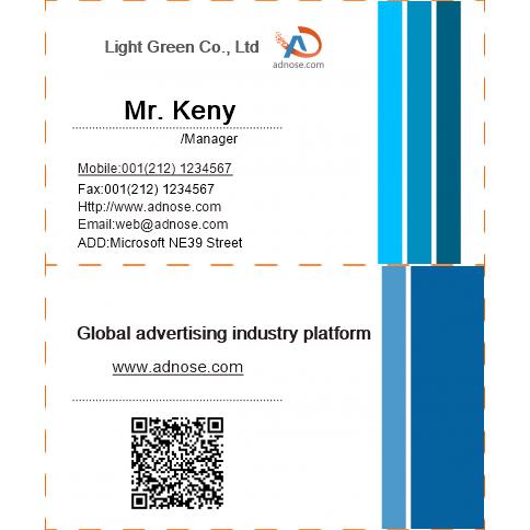 Blue side business card