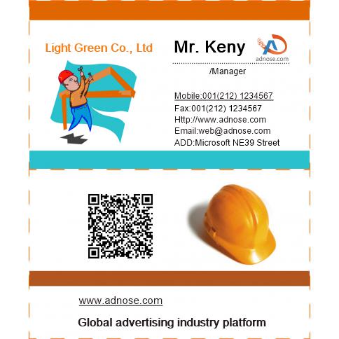 Construction workers business card