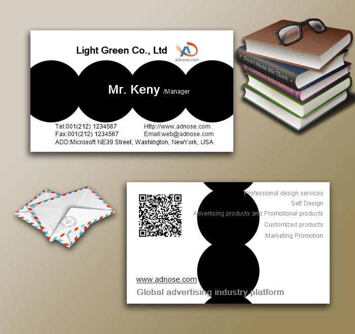 Simple black circle stitching business card3