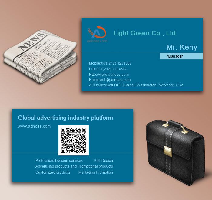 Blue simple line business card6
