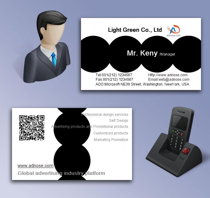 Simple black circle stitching business card5