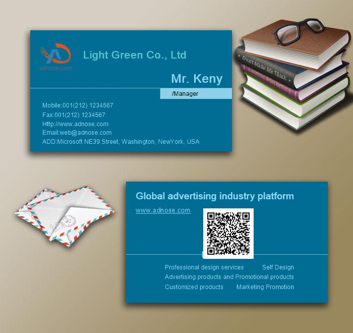 Blue simple line business card3