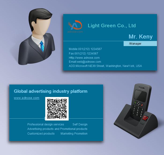 Blue simple line business card5