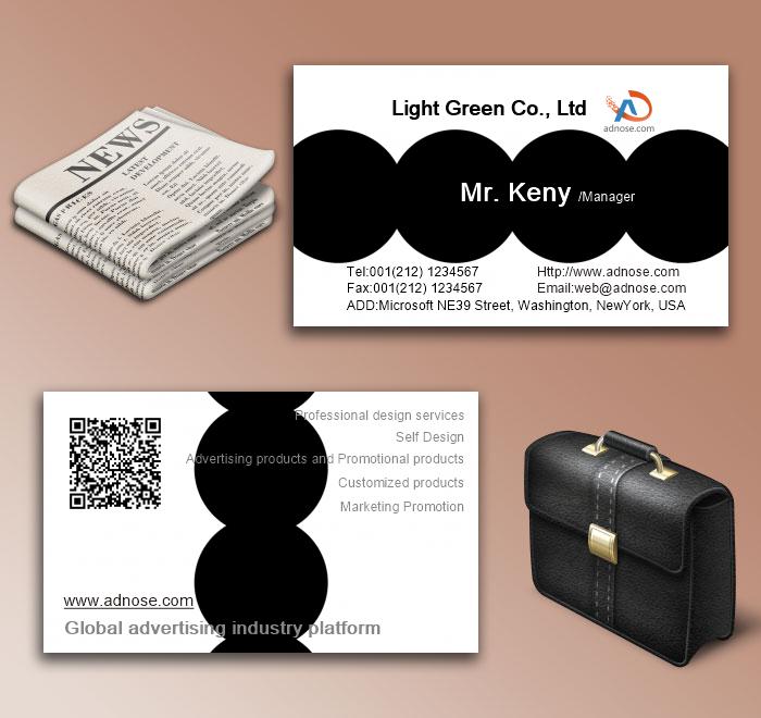 Simple black circle stitching business card6