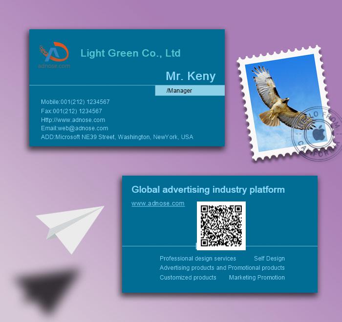 Blue simple line business card2