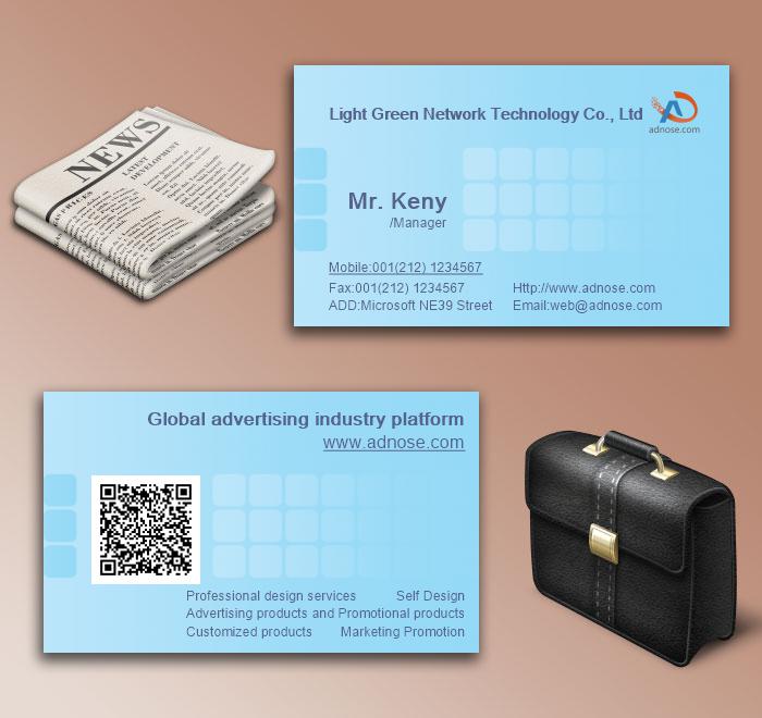 Simple blue rounded squares business card6