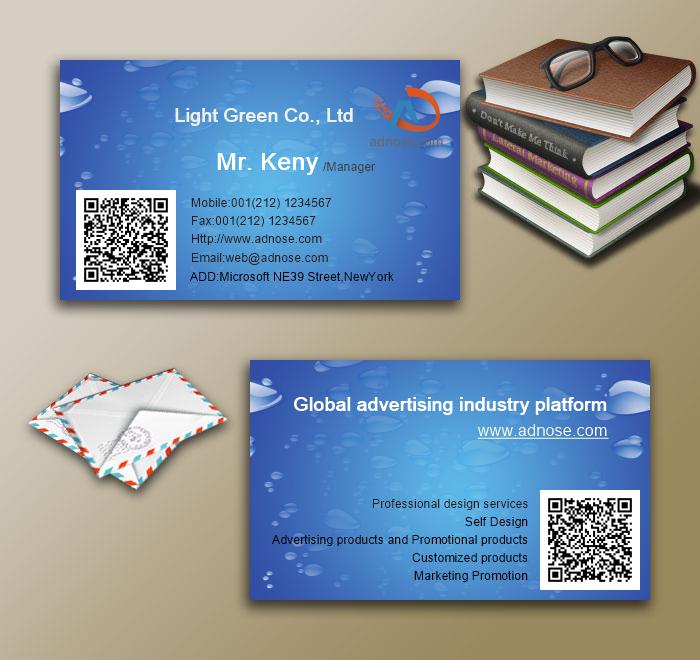 Crystal blue water droplets business card3