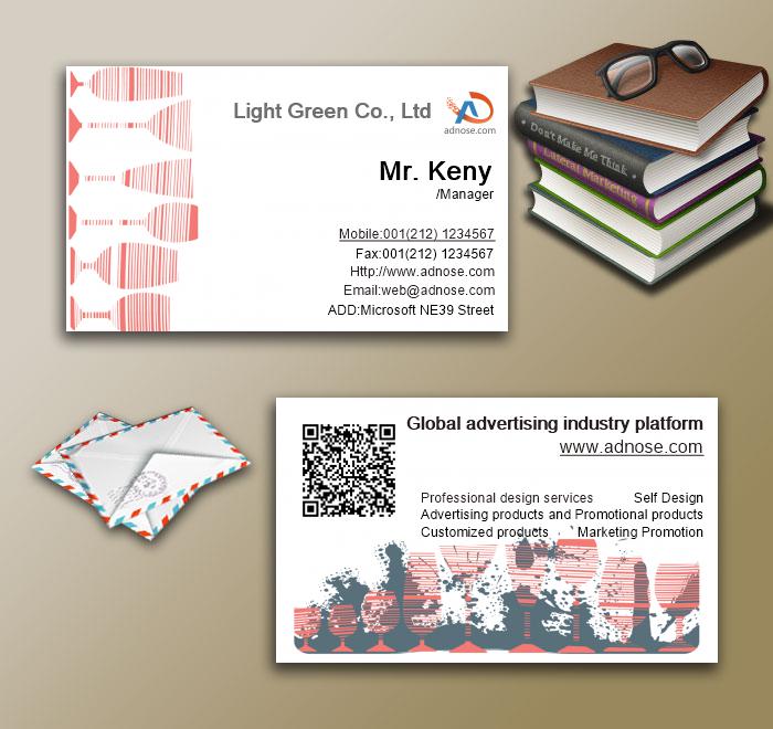 White background wine glass food and beverage business card3