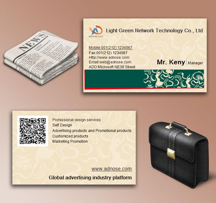 Portrait classical green food business card6