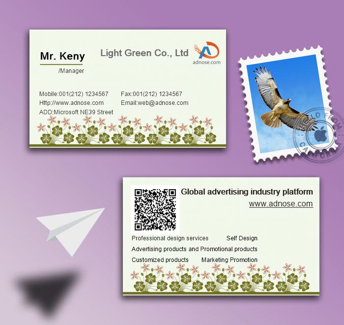 Simple light green flowers card2