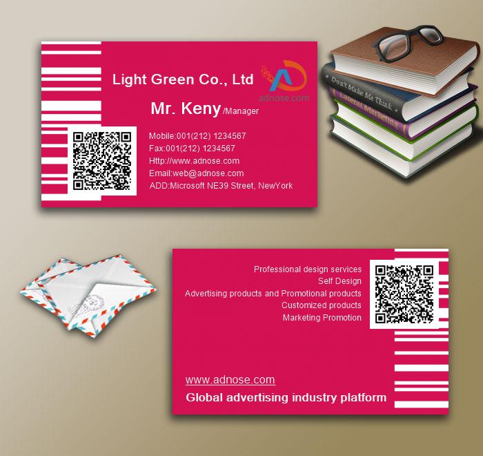Simple red rose barcode business card3
