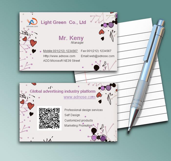 Lavender perso<em></em>nality heart shaped decoration business card1