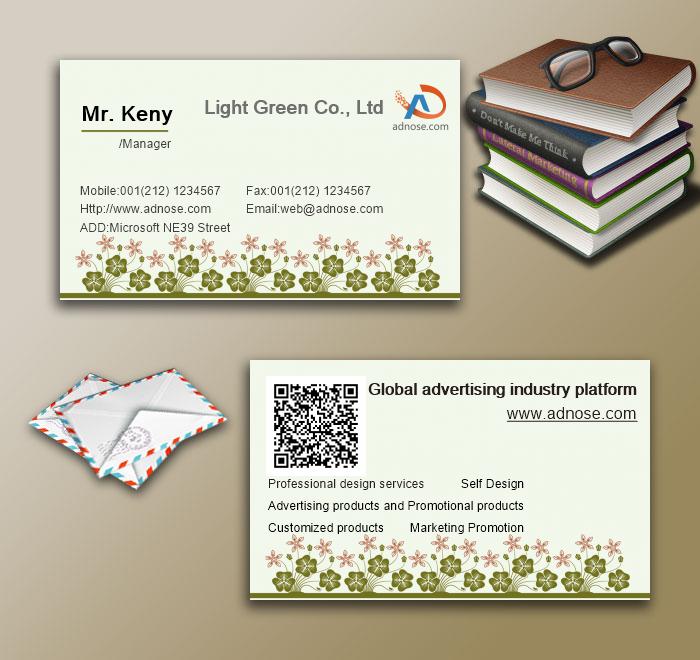 Simple light green flowers card3