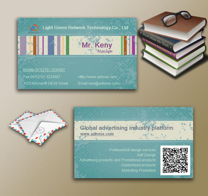 Black green simple business card3