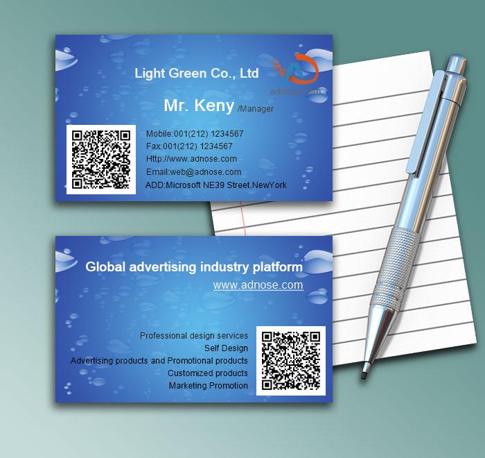 Crystal blue water droplets business card1