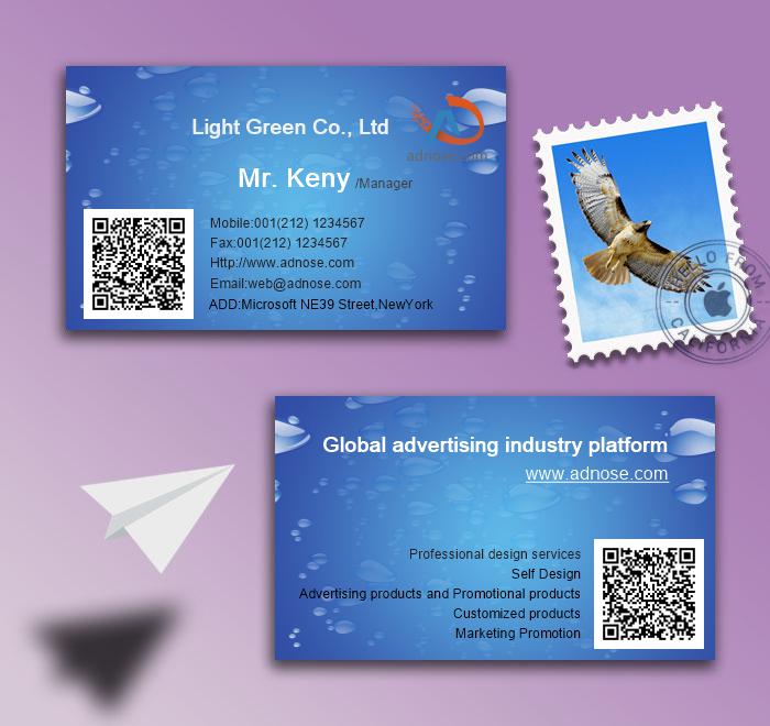 Crystal blue water droplets business card2