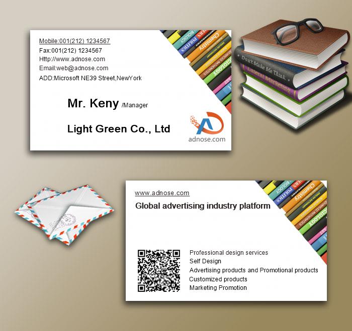 Simple style colorful books art business card3
