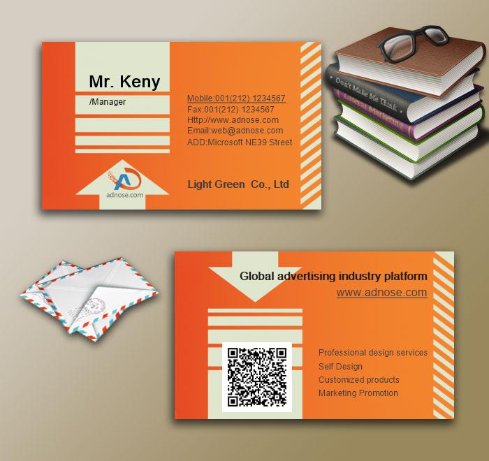 Orange warning arrow business card3