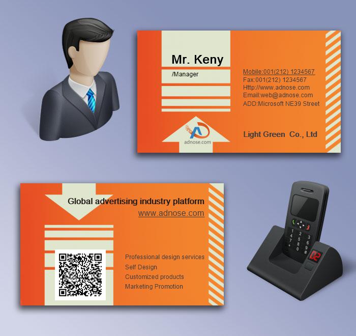 Orange warning arrow business card5