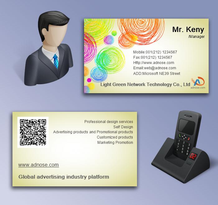 Bright type colored lines business card 5