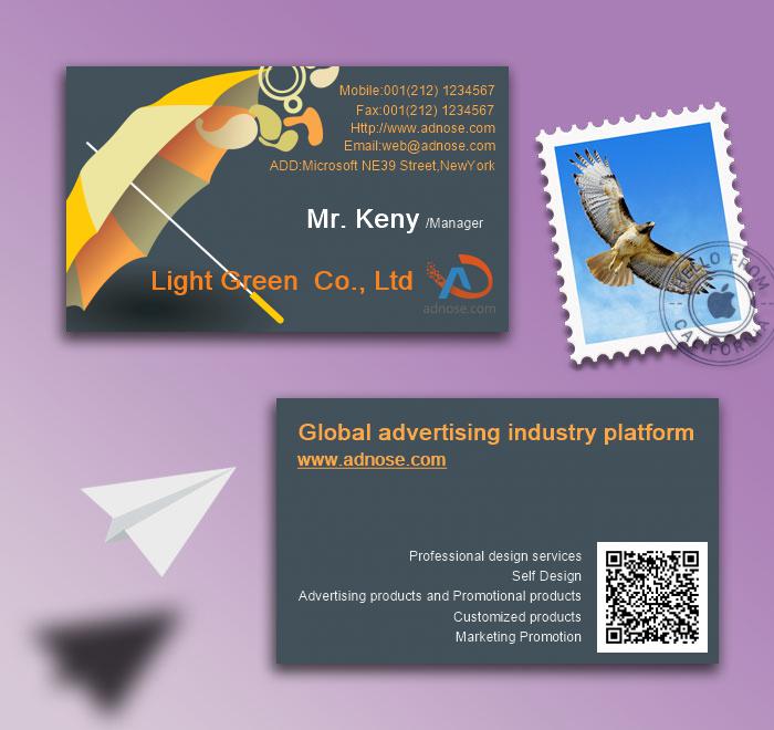 Paradise umbrella yellow business card2