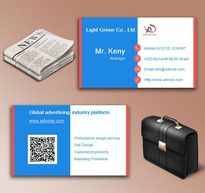 Red edge blue and white business card6