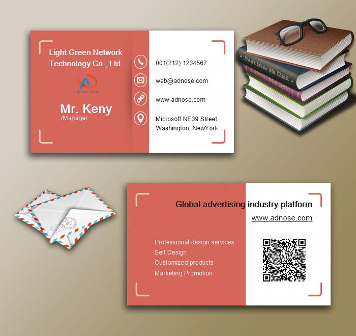 Red and white simple business cards3