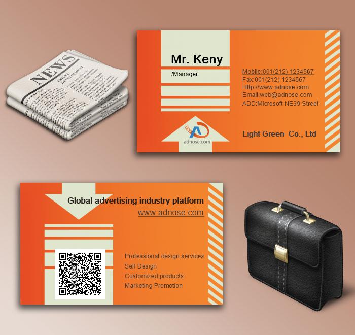 Orange warning arrow business card6